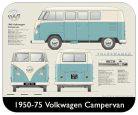VW Campervan 1950-67 Place Mat, Small
